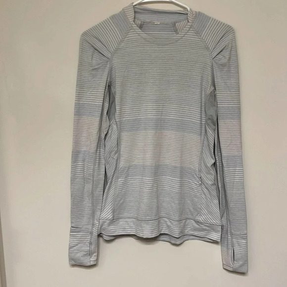 Lululemon womens striped running Long Sleeve 6 - Picture 1 of 6